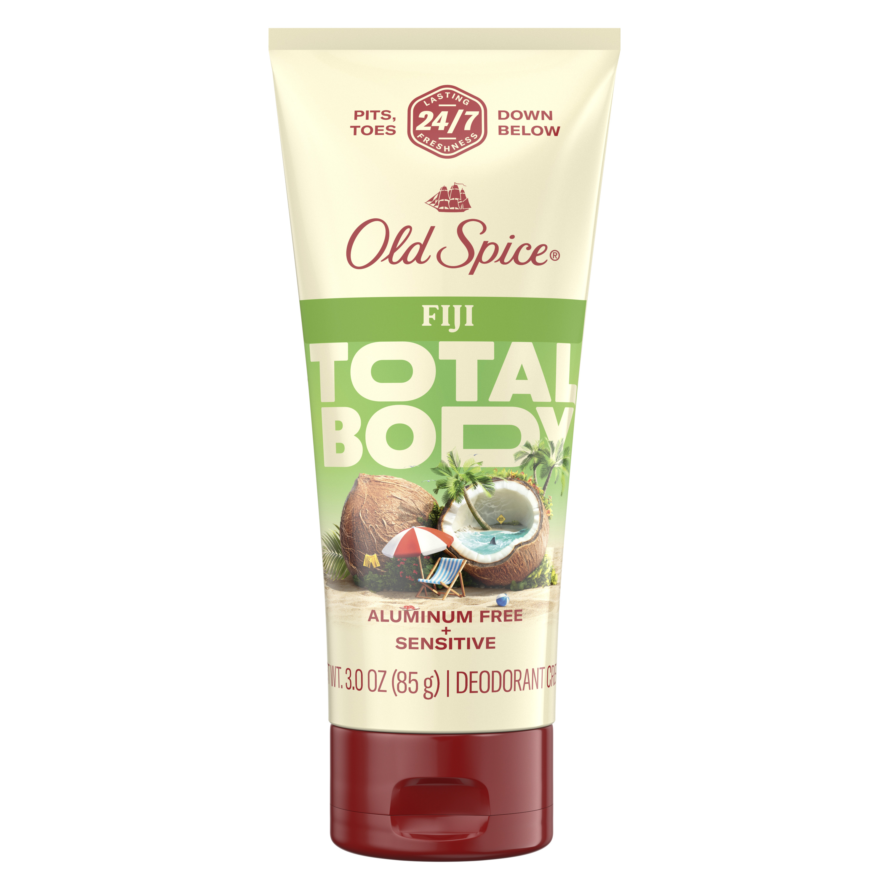 Old Spice Whole Body Deodorant Aluminum Free Lotion Fiji 3oz