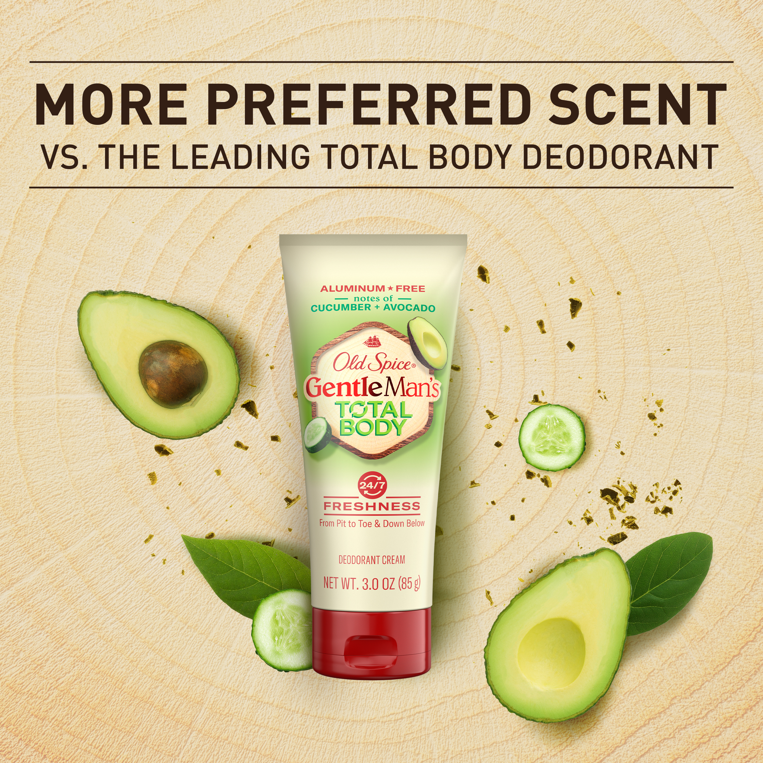 Old Spice GentleMan’s Blend Total Deodorant, Cucumber + Avocado