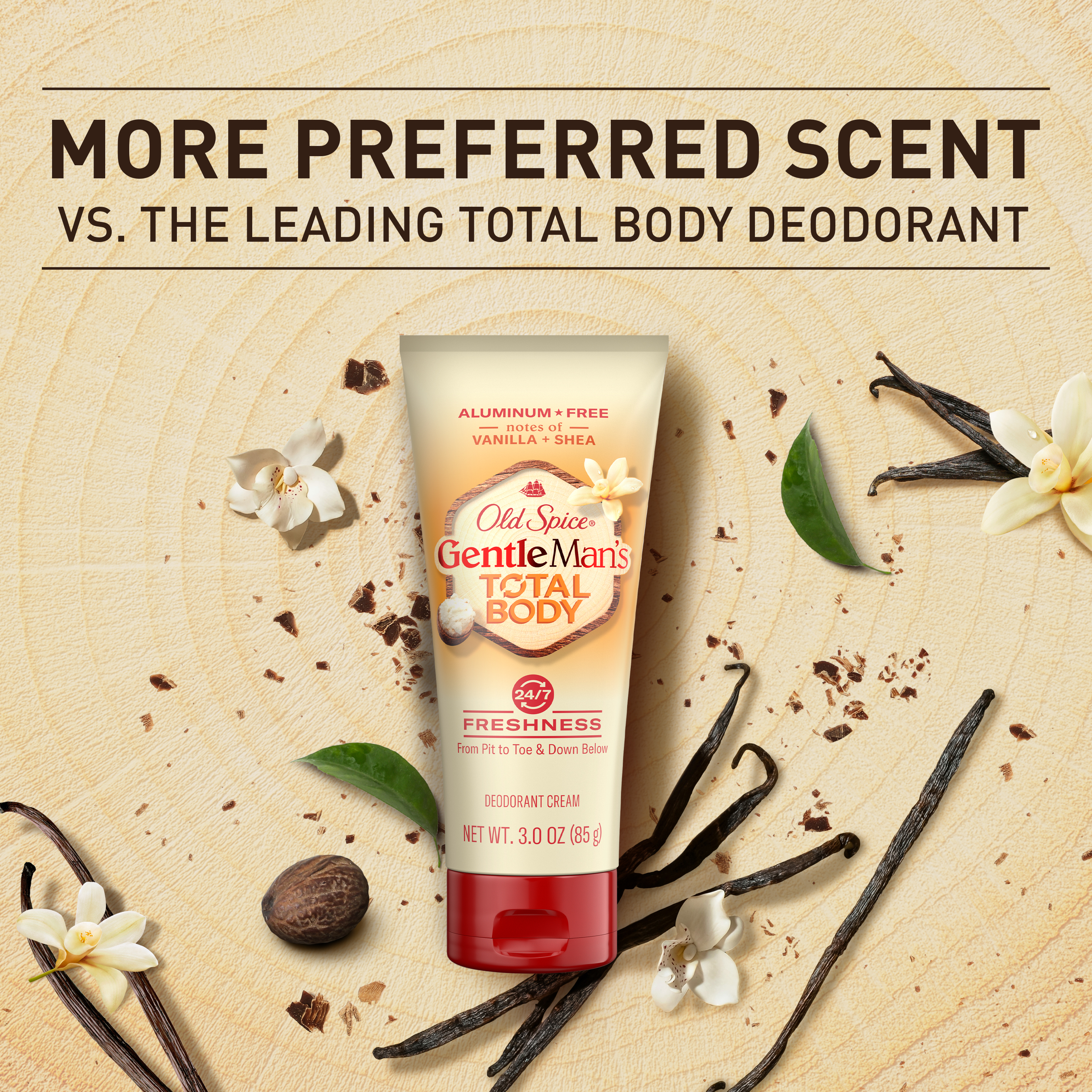 Old Spice GentleMan’s Blend Total Deodorant, Vanilla + Shea