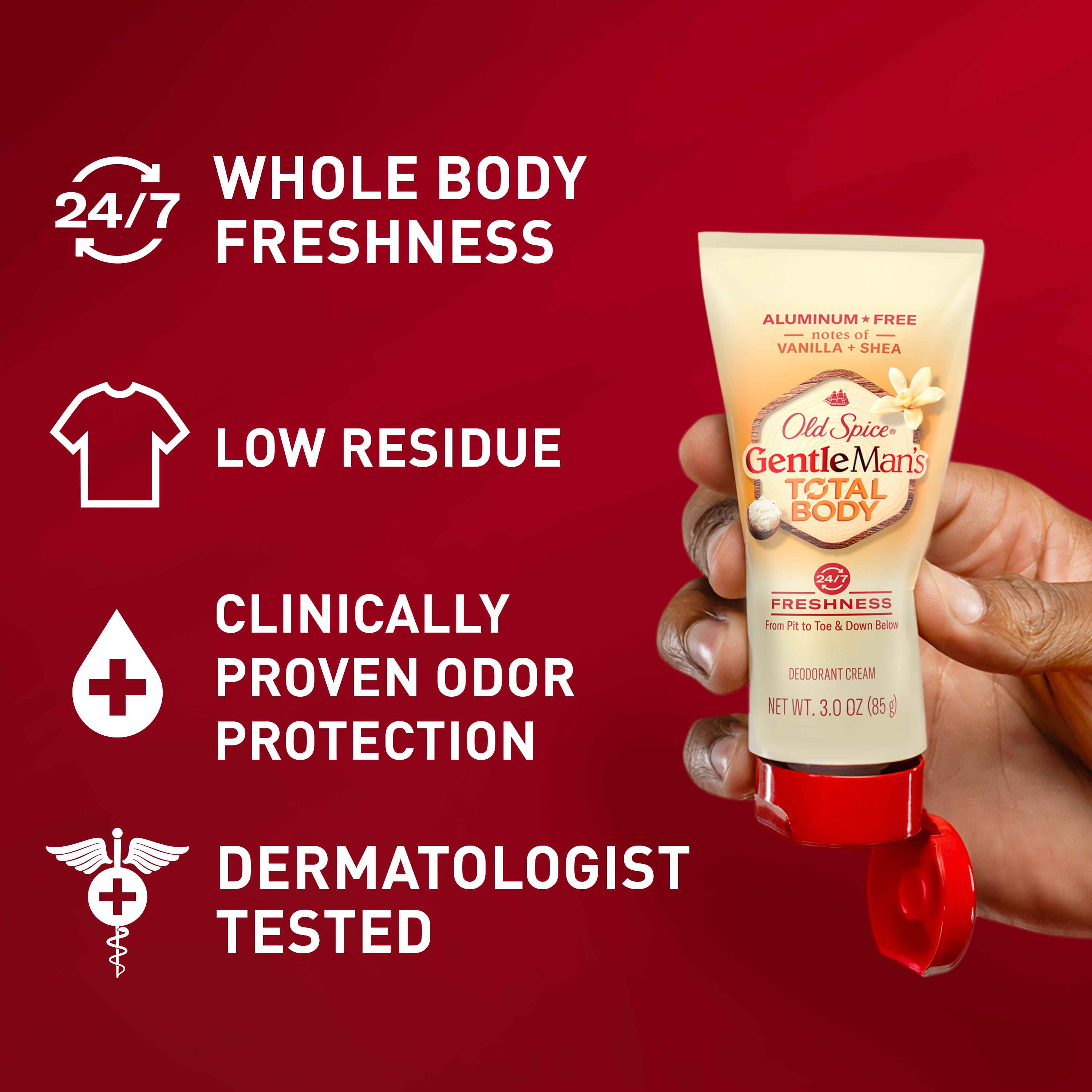 Old Spice GentleMan’s Blend Total Deodorant, Vanilla + Shea