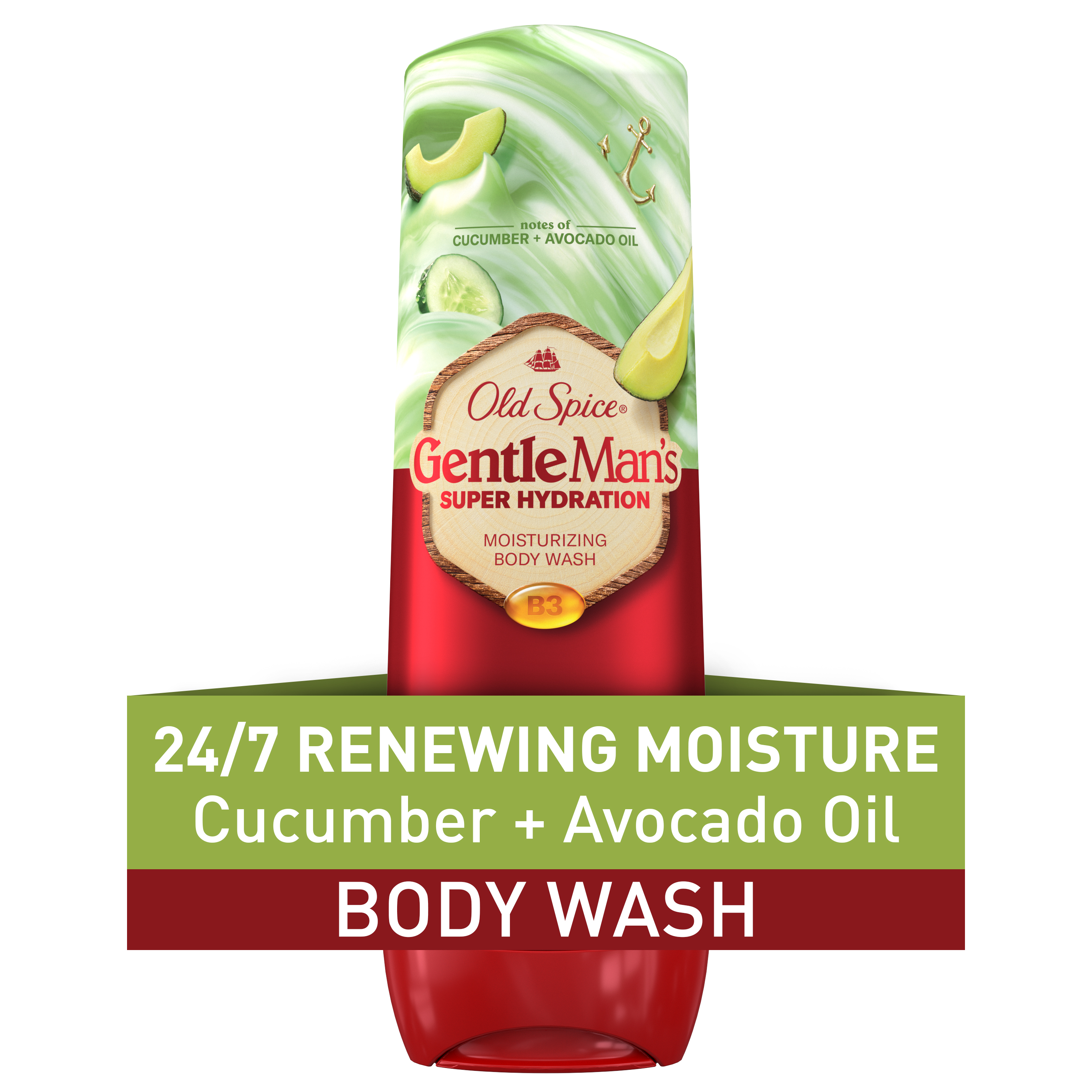 Old Spice Super Hydration Body Wash GentleMan’s Blend Cucumber + Avocado Oil, 20 Oz