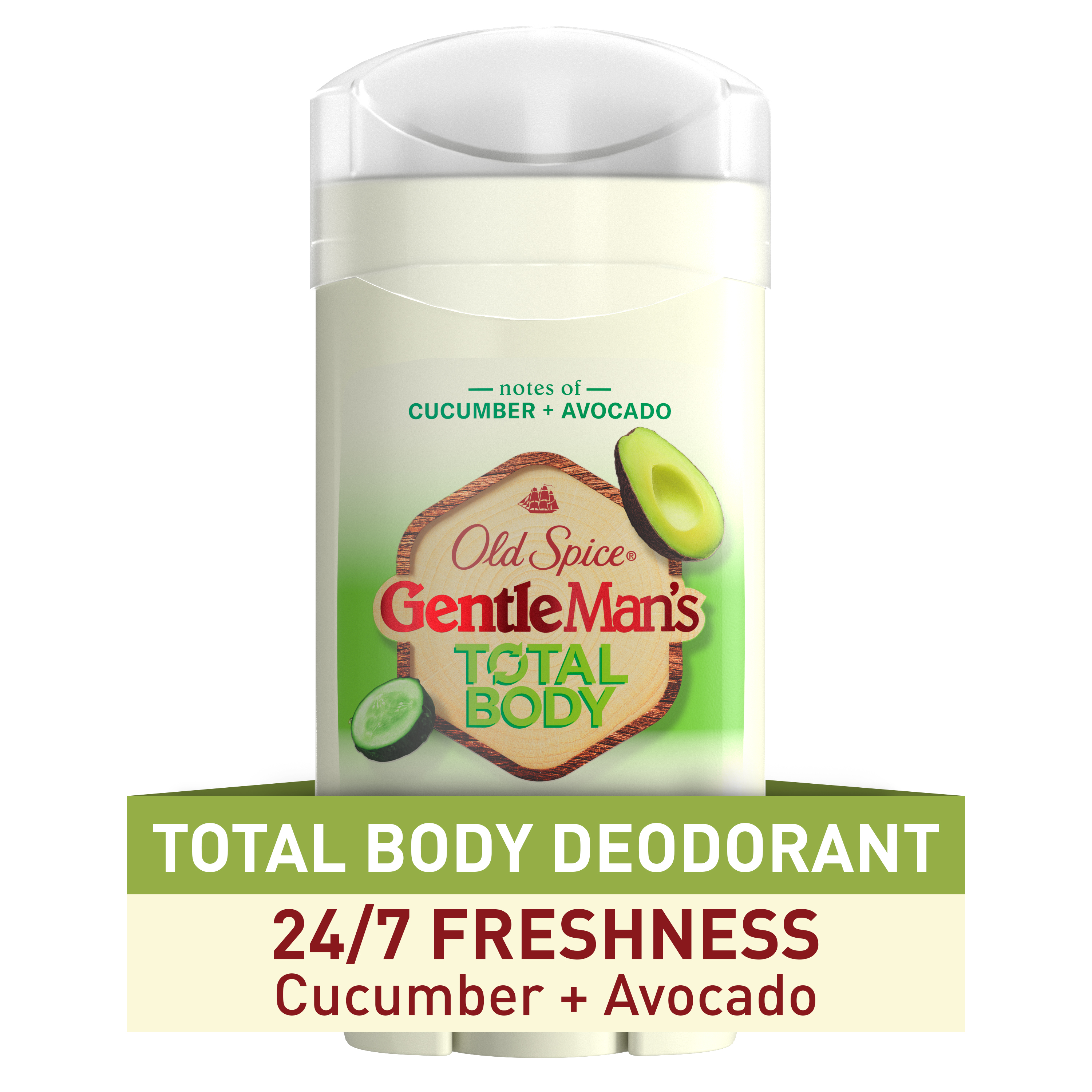 Old Spice Total Body Deodorant Aluminum Free Stick Cucumber Avocado 3 Oz