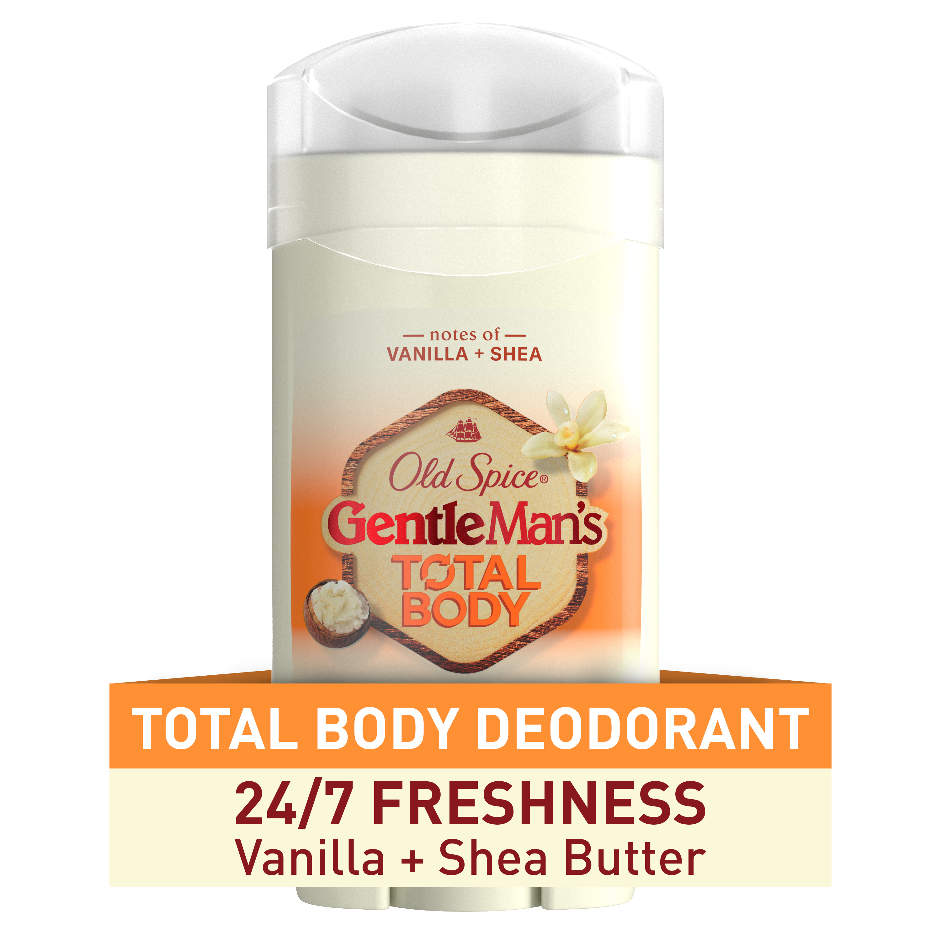 Old Spice Total Body Deodorant Aluminum Free Vanilla Shea Butter 3 Oz