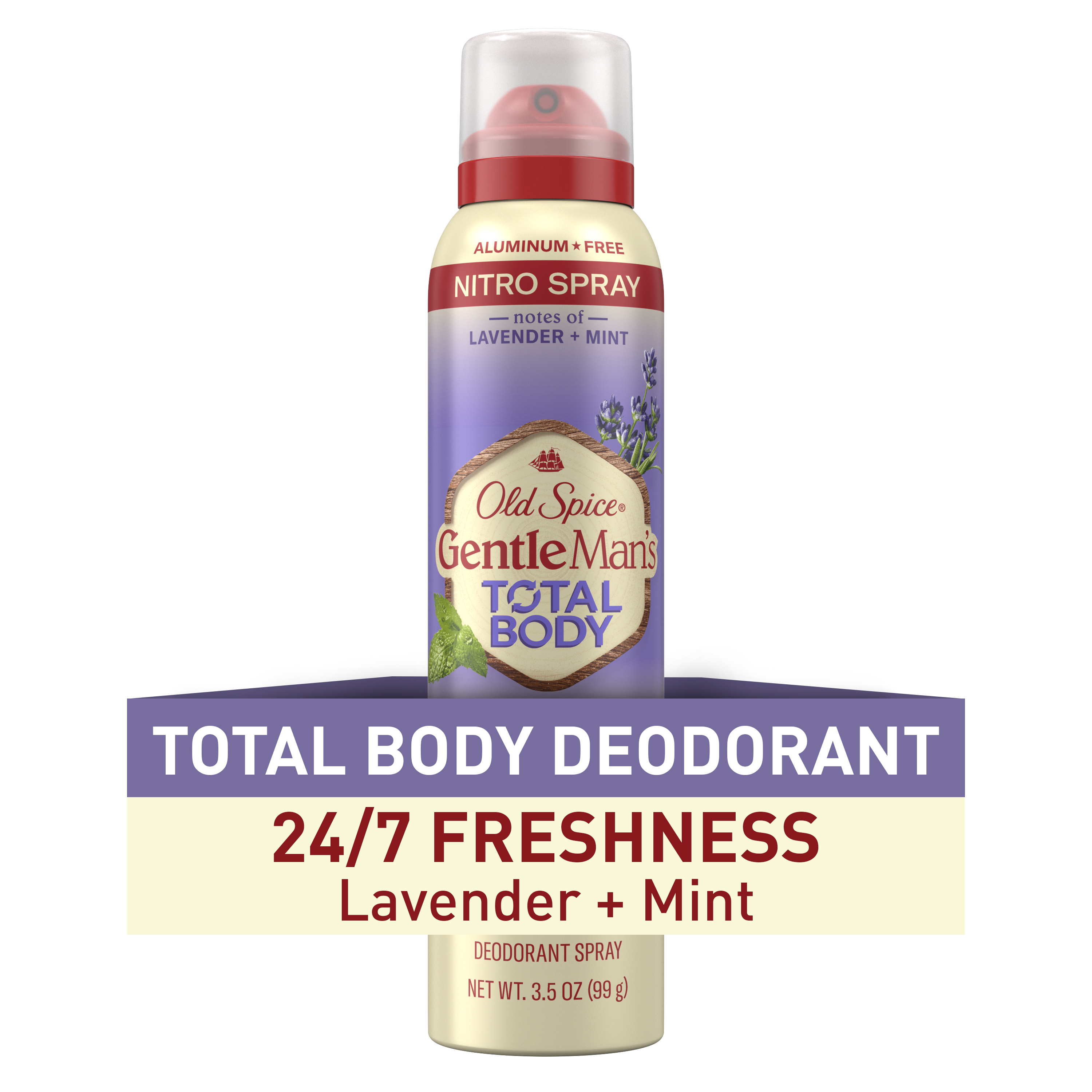 Old Spice Total Body Deodorant Aluminum Free Spray Lavender Mint 3 Oz