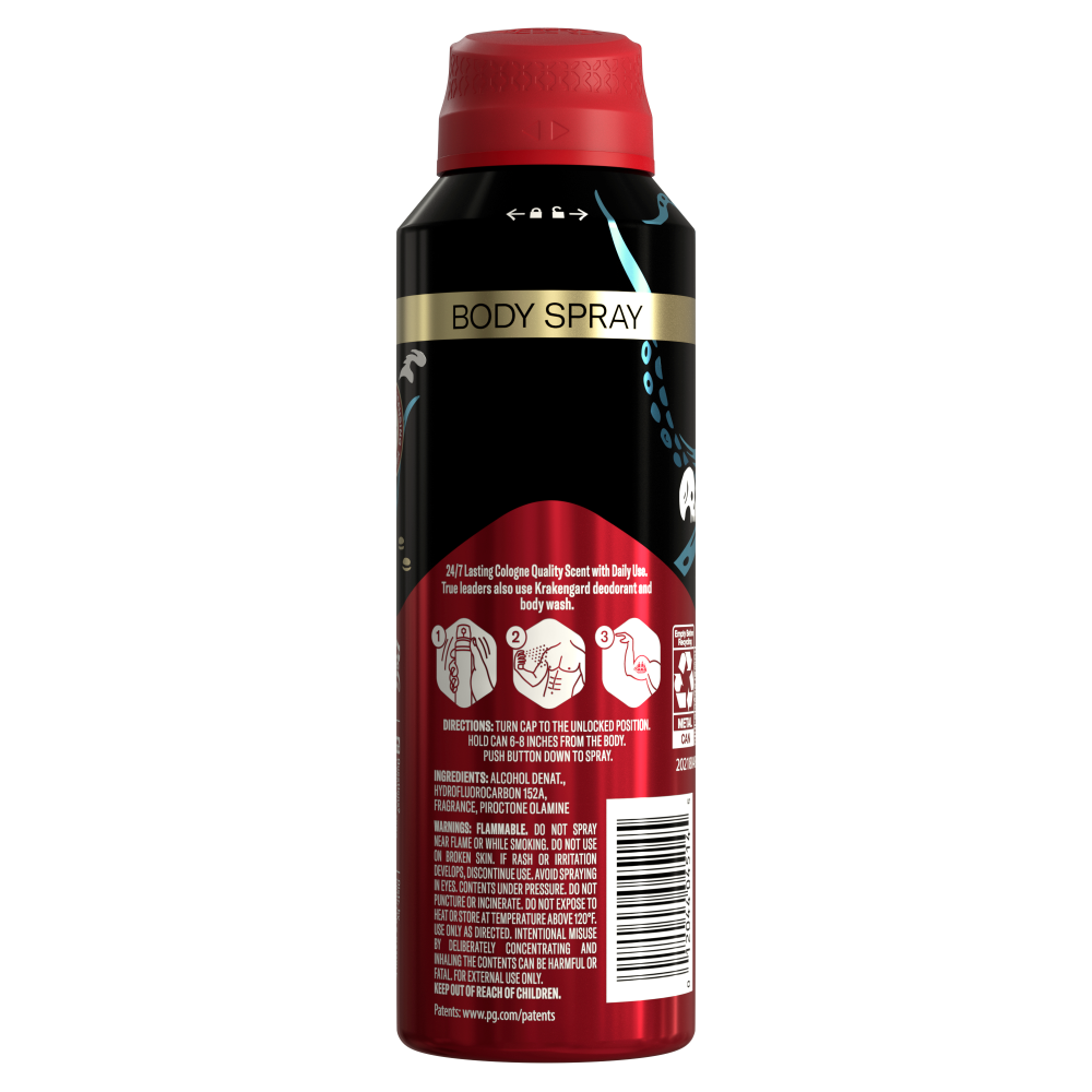 Old Spice Aluminum Free Body Spray for Men, Krakengard, 5.1 Oz
