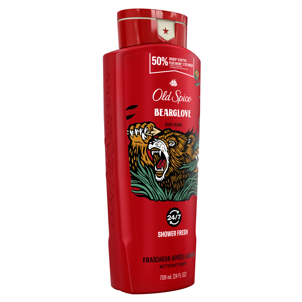 Old Spice Body Wash for Men, 24/7 Shower Clean, Bearglove, 24oz