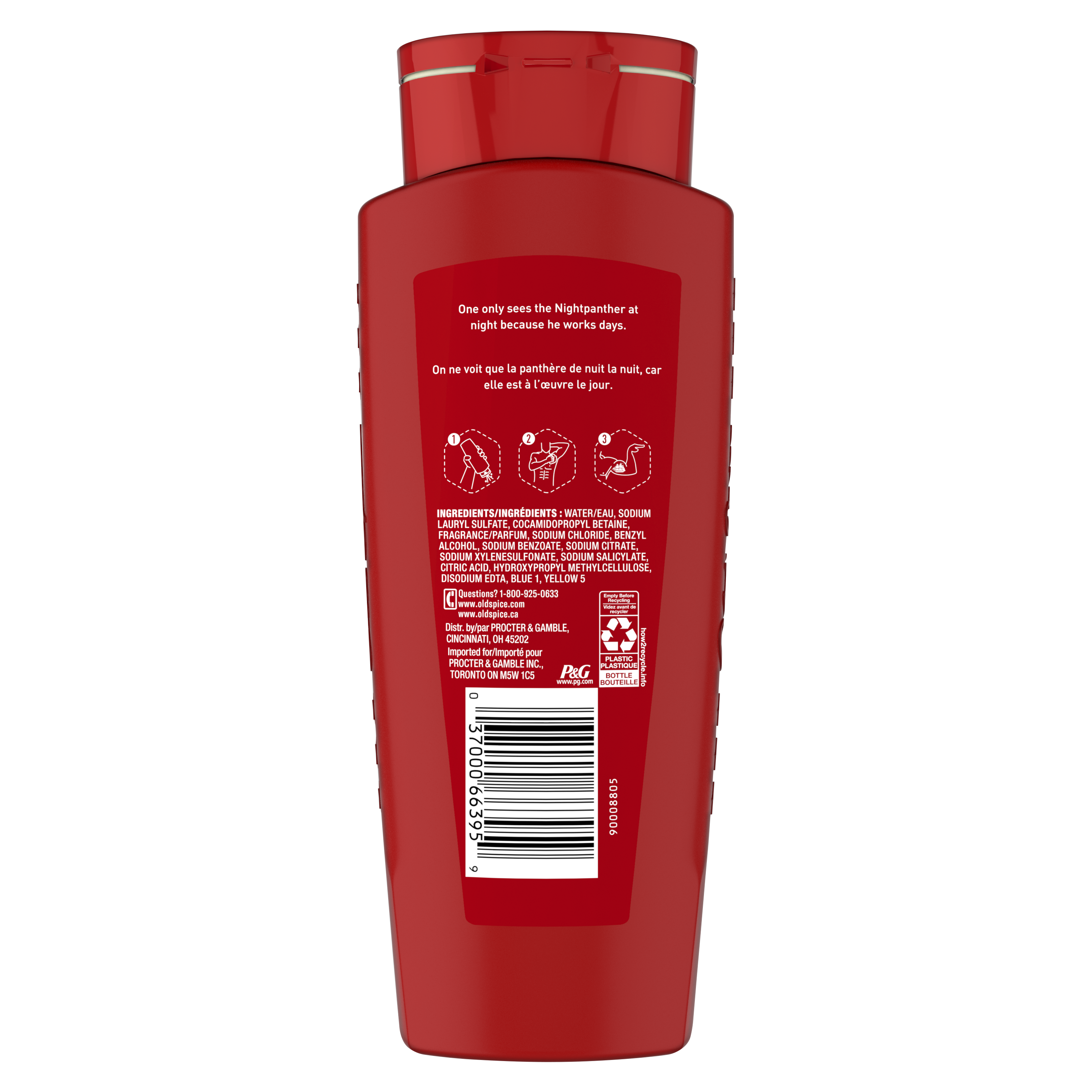 Old Spice Body Wash for Men, NightPanther, Long Lasting Lather, 16 Oz