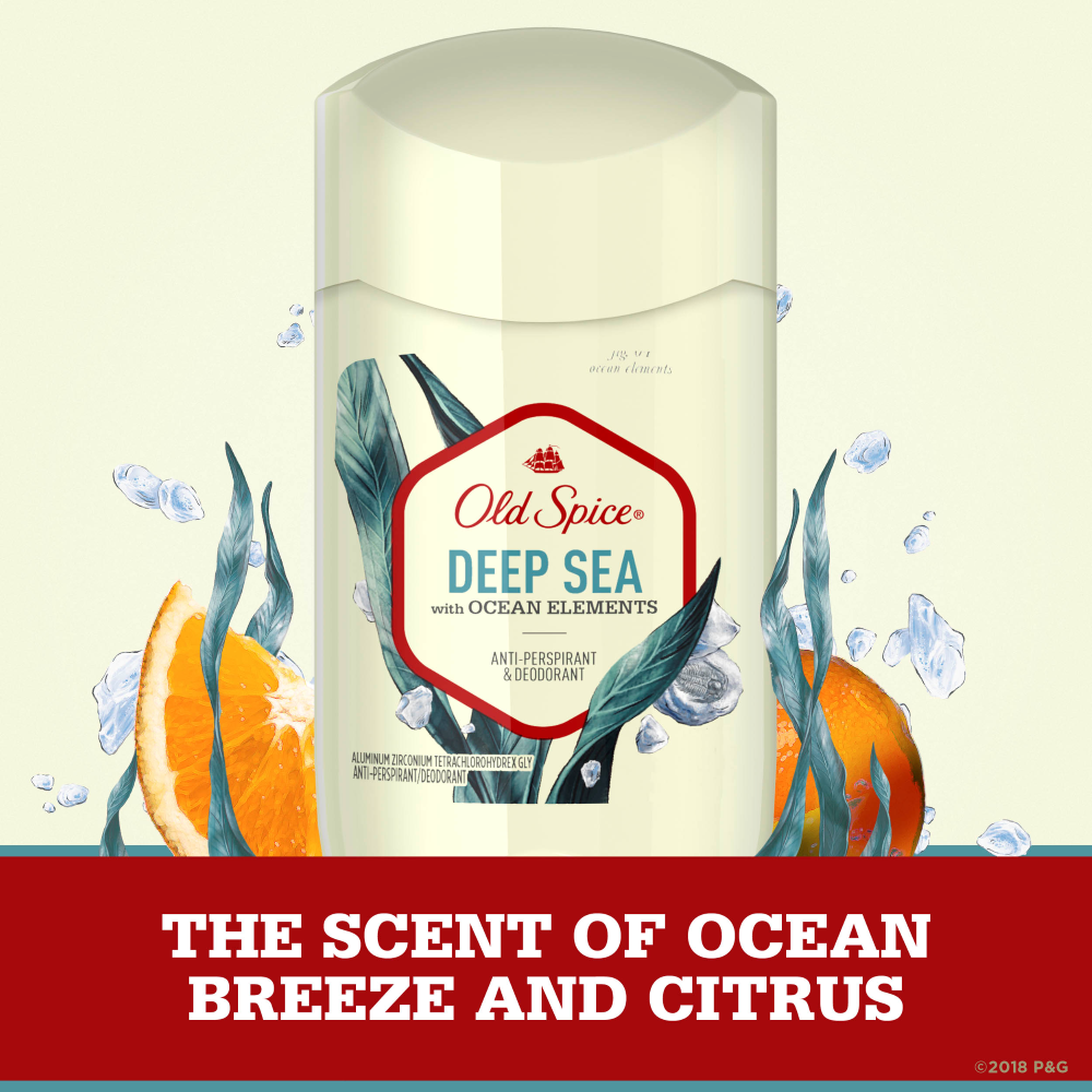 Old Spice Men's Antiperspirant & Deodorant Deep Sea with Ocean Elements, 2.6 oz