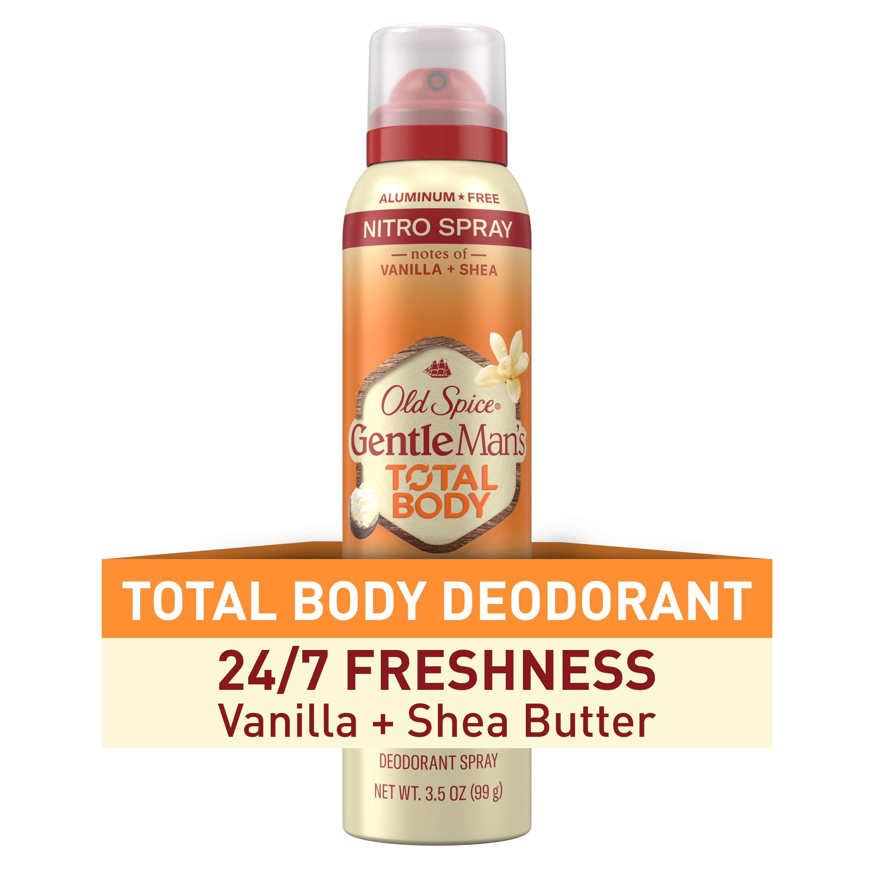 Old Spice GentleMan’s Blend Total Body Deodorant Spray, Vanilla + Shea Butter